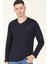 T8587 Dewberry V Yaka Erkek Sweatshirt-Lacivert 5