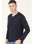 T8587 Dewberry V Yaka Erkek Sweatshirt-Lacivert 3