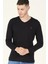 T8587 Dewberry V Yaka Erkek Sweatshirt-Siyah 3