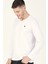 T8587 Dewberry V Yaka Erkek Sweatshirt-Beyaz 4