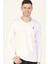 T8587 Dewberry V Yaka Erkek Sweatshirt-Beyaz 5