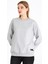 Kadın Gri Renk Basic Bisiklet Yaka Sweatshirt 1