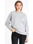Kadın Gri Renk Basic Bisiklet Yaka Sweatshirt 2