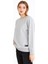 Kadın Gri Renk Basic Bisiklet Yaka Sweatshirt 3