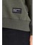 Kadın Haki Renk Basic Bisiklet Yaka Sweatshirt 5