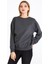 Kadın Antrasit Renk Basic Bisiklet Yaka Sweatshirt 1