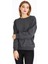Kadın Antrasit Renk Basic Bisiklet Yaka Sweatshirt 3