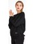 Kadın Siyah Renk Basic Bisiklet Yaka Sweatshirt 3