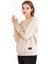 Kadın Bej Renk Basic Bisiklet Yaka Sweatshirt 3
