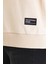 Kadın Bej Renk Basic Bisiklet Yaka Sweatshirt 5