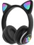 Karler Stn-28 Bluetooth Mikrofonlu LED Işıklı Hafıza Kartı Girişli Kulak Üstü Kedi Kulaklık 1