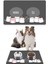 Kediler Gri Kalp Kedi Köpek Mama Altlığı Mama Paspası 50X35CM 1