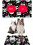 Siyah Renkli Kediler Kedi Köpek Mama Altlığı Mama Paspası 50X35CM 1