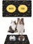 Sarı Siyah Kedi Köpek Mama Altlığı Mama Paspası 50X35CM 1