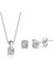 Mia Zirconia 0.60 Karat U Model Tektaş Ikili Gümüş Set 1