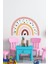 Soft Renklerde Puantiyeli Gökkuşağı Çocuk Bebek Odası Duvar Sticker Seti 3