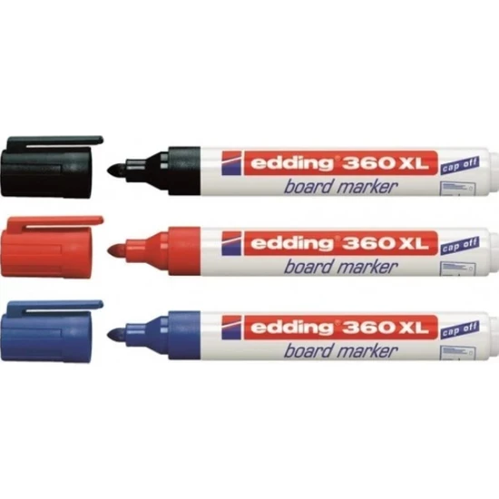 Edding 360 Xl  Doldurulabilir Tahta Kalemi Siyah-Mavi-Kırmızı 3'lü Paket
