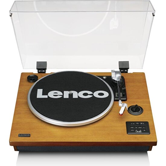 Lenco Ls-55 Ahşap Hoparlörlü Bluetoothlu Pikap Usbli MP3E Kayıt Özellikli Plak Çalar