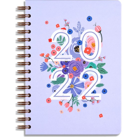 Matt Notebook A5 2022 Yılı Haftalık Ajanda 12 Aylık Lila