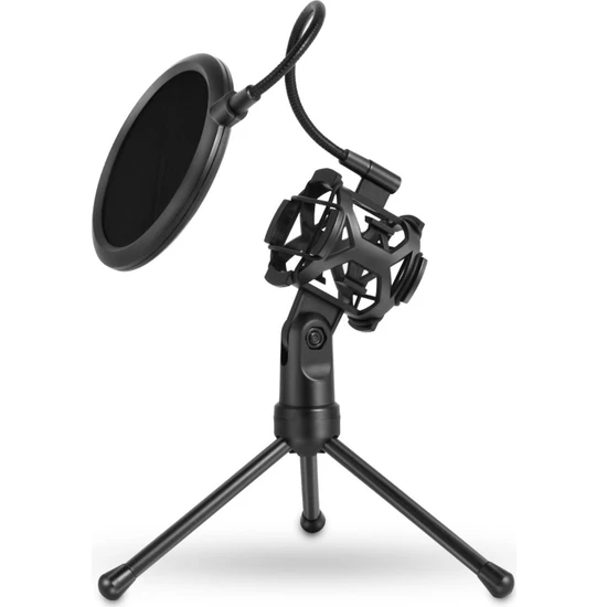 Shopfocus Masaüstü Mikrofon Tripod Standı Şok Montajlı Katlanabilir (Yurt Dışından)