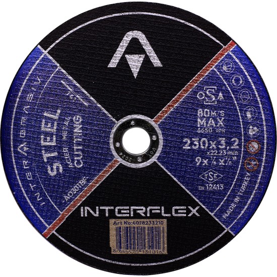Interflex Metal Kesici Taşlama Taş Disk 230X3,2 Düz
