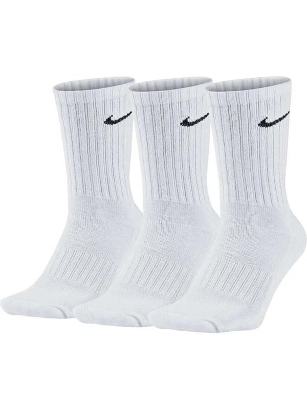 Nike Unisex Beyaz Spor - Tenis Çorap Seti - 3'lü