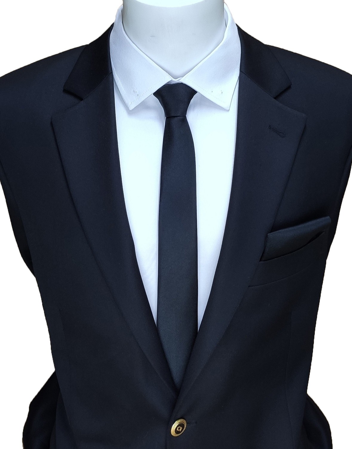 Elegante Cravatte Erkek Kravat Düz Siyah Dupont Mat Saten Extra Slim Kalıp Günlük ve Özel Kullanım görsel 2
