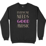 Cix Mor Everyone Needs Good Music Siyah Sweatshirt