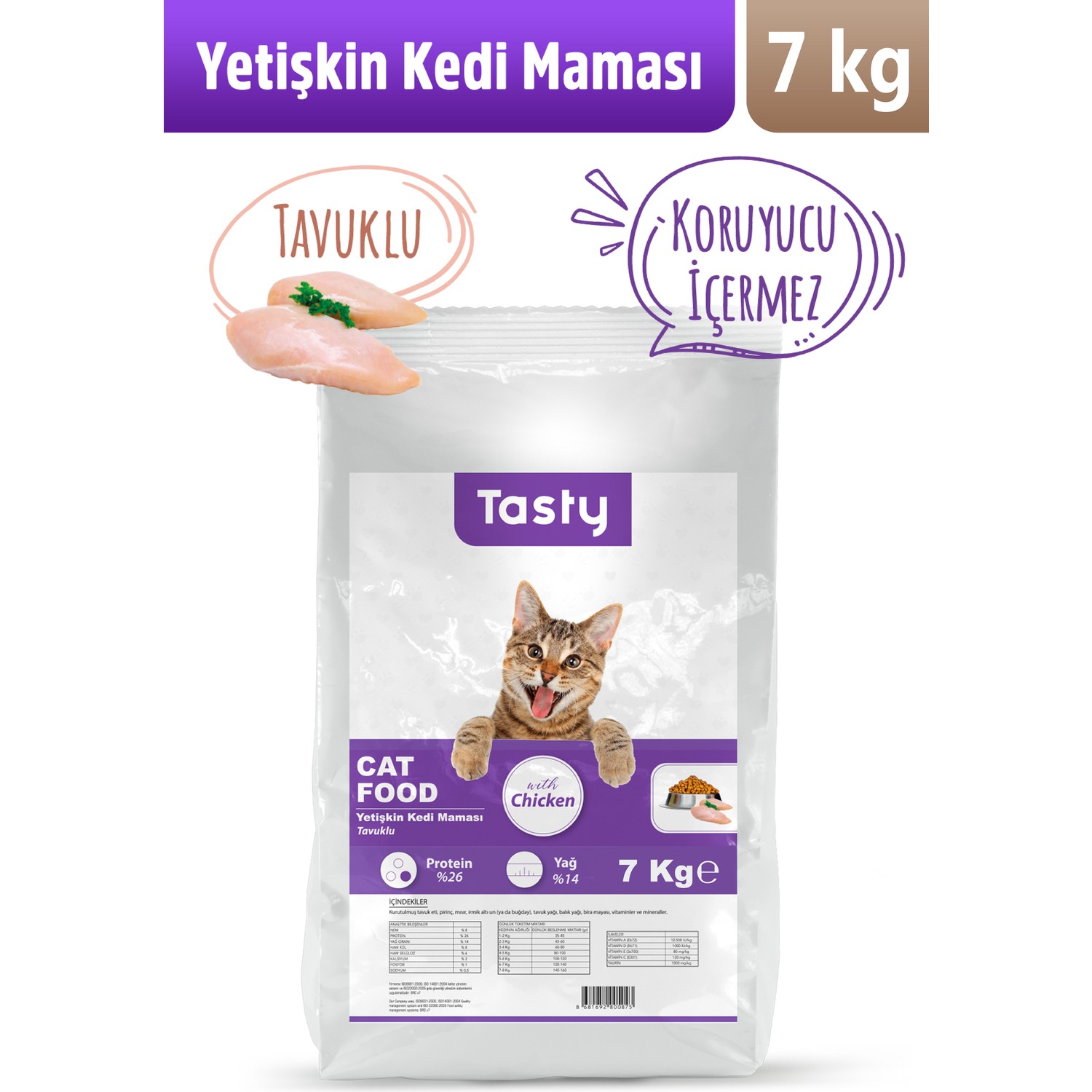 Tasty Tavuklu Yetiskin Kedi Mamasi 7 Kg Fiyati Taksit Secenekleri
