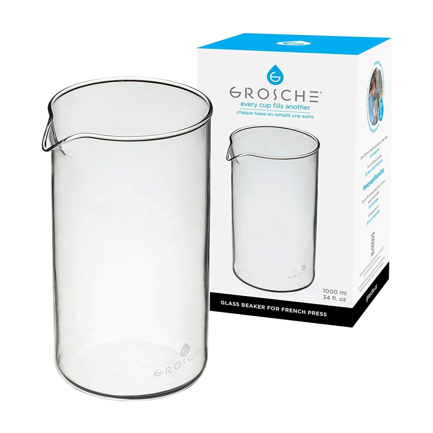 Grosche French Press Yedek Cam 8 Cup 1000 ml Fiyatı