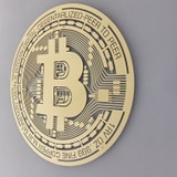 Antdecor Metal Kripto Para Bitcoin Duvar Dekoru 49X49CM Altın Rengi
