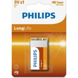 Philips 6F22L1B/05 9V Battery Long Life Zinc Chloride Pil