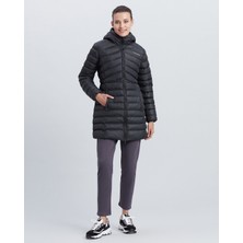 Skechers W Essential Maxi Length Hooded Jacket Kadın Siyah Mont S212005-001