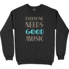 Cix Everyone Needs Good Music Siyah Sweatshirt