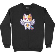 Cix Unicorn Kedi Siyah Sweatshirt
