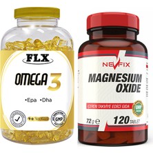 Igor Flx Omega 3 Balık Yağı 90 Softgel & Nevfix Magnesium Oxide Magnezyum 250 Mg 120 Tablet