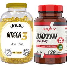 Igor Flx Omega 3 Balık Yağı 90 Softgel & Nevfix Biotin 5000 Mcg 120 Tablet