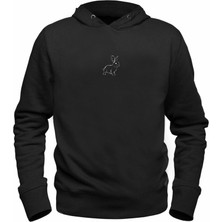 Alfa Tshirt Animal Tavşan Resimli Baskılı Çocuk Siyah Sweatshirt