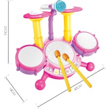 Lovoski Çocuk Toddler Elektrikli Davul Kiti Mikrofon ile Set Çocuk Müzikal Oyuncaklar Pembe (Yurt Dışından)