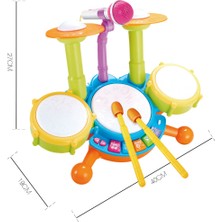 Lovoski Çocuk Toddler Elektrikli Davul Kiti Mikrofon ile Set Çocuk Müzikal Oyuncaklar Yeşil (Yurt Dışından)