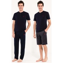 U.S. Polo Assn. Erkek Kutulu 3'lü Pijama Takım 12005