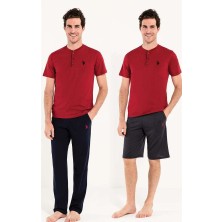 U.S. Polo Assn. Erkek Kutulu 3'lü Pijama Takım 12005
