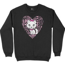 Cix Tatlı Kedicik Siyah Sweatshirt