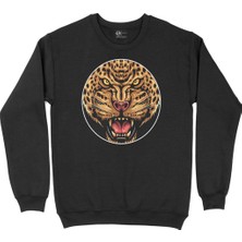 Cix Yuvarlak Kızgın Kaplan Siyah Sweatshirt