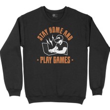 Cix Stay Home Play Game Siyah Sweatshirt