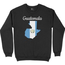 Cix Yunanistan Haritalı ve Bayraklı Siyah Sweatshirt