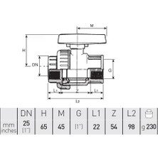 Nuova Rade Pvc Vana, 1" 25MM