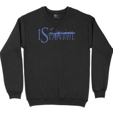 Cix Mavi Istanbul Yazılı Siyah Sweatshirt
