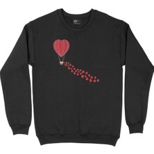 Cix Kalpli Uçan Balonlu Siyah Sweatshirt