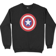 Cix Kaptan Amerika Siyah Sweatshirt